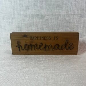 Handcrafted Wooden Sign Happiness is Homemade Wire Home Decor Wall Accent Rustic